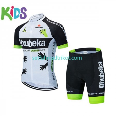 Team Qhubeka Fahrradbekleidung Radtrikot Kurzarm + Radhose Kurze Kinder 2021 N001